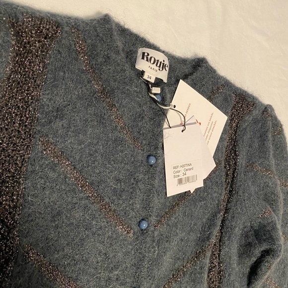 NWT Rouje Tina Mohair blend Cardigan in size 34 - Picture 3 of 4